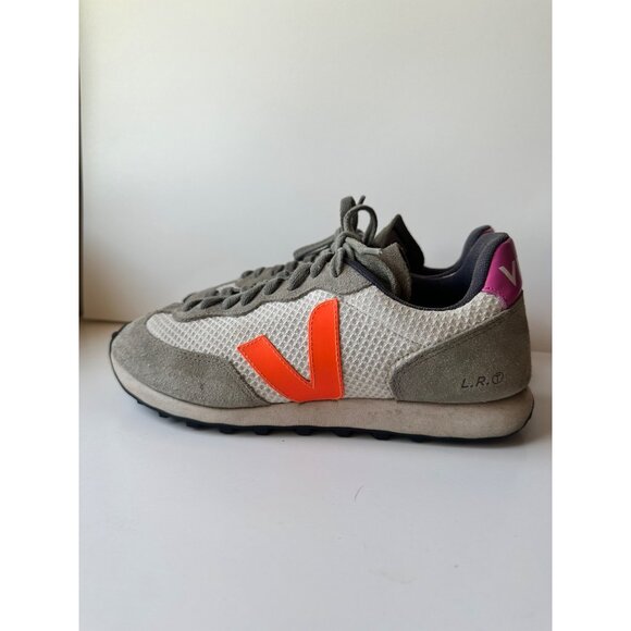 Veja Womens Rio Branco Hexamesh Shoes Gravel Orange Fluo Ultraviolet 8 - Picture 5 of 12